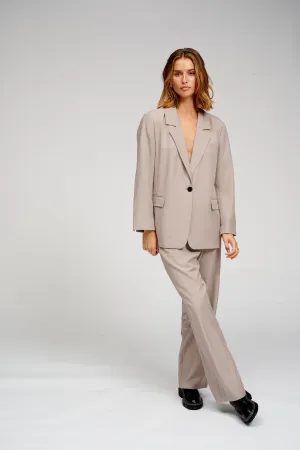 Oversized Blazer with Classic Suit Trousers - Package Deal (Grey)