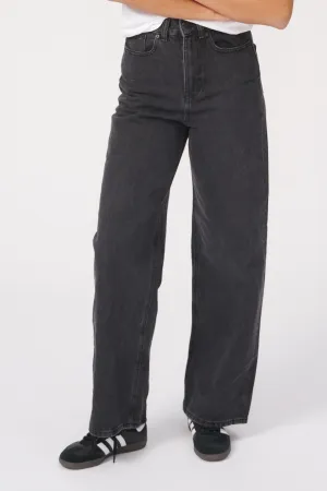 Performance Wide Jeans - Washed Black Denim