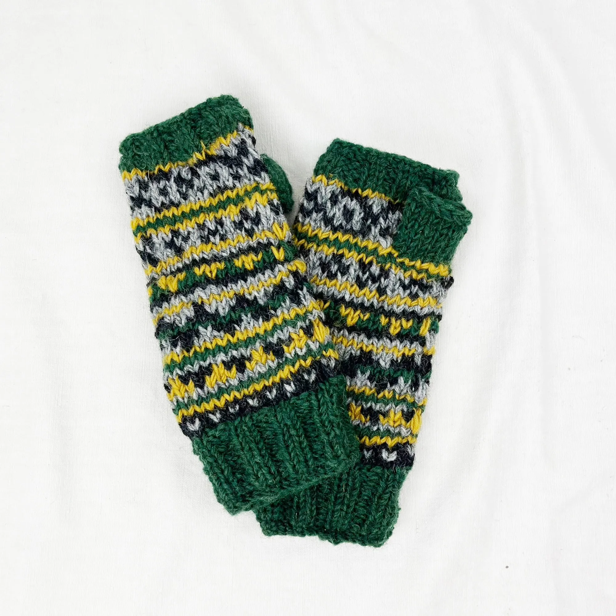 RAJA Fair Isle Knit Wool Lined Wristwarmer Gloves