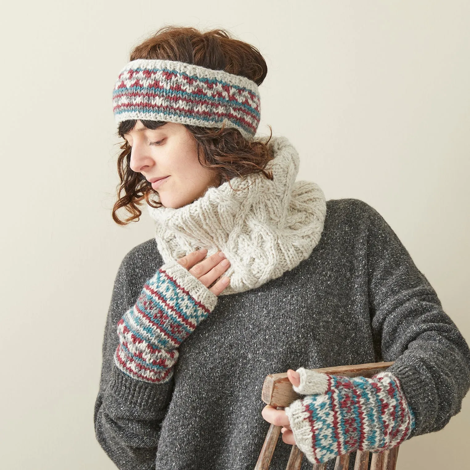 RAJA Fair Isle Lined Wool Wristwarmers (WS)