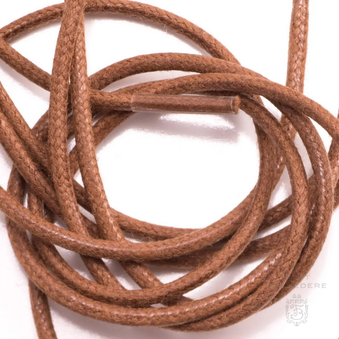 Round Brown Waxed Cotton Dress Shoelaces