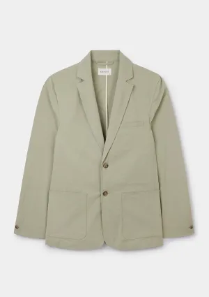 Sage Cotton Seersucker Blazer