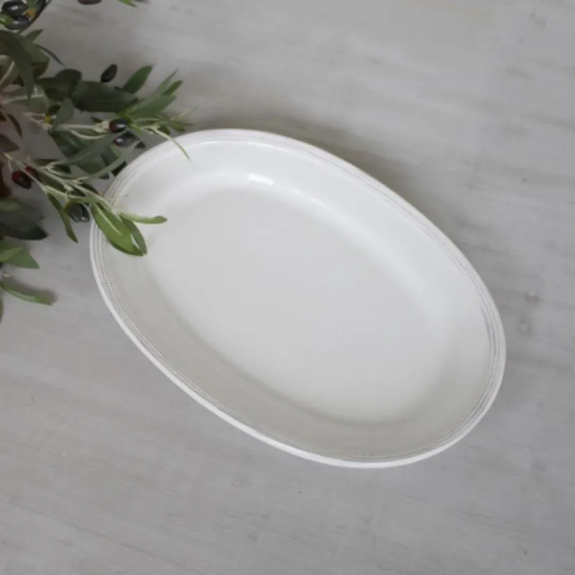 Simple Vintage Style White Serving Platter