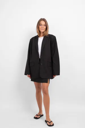 Size Oversized Blazer - Black