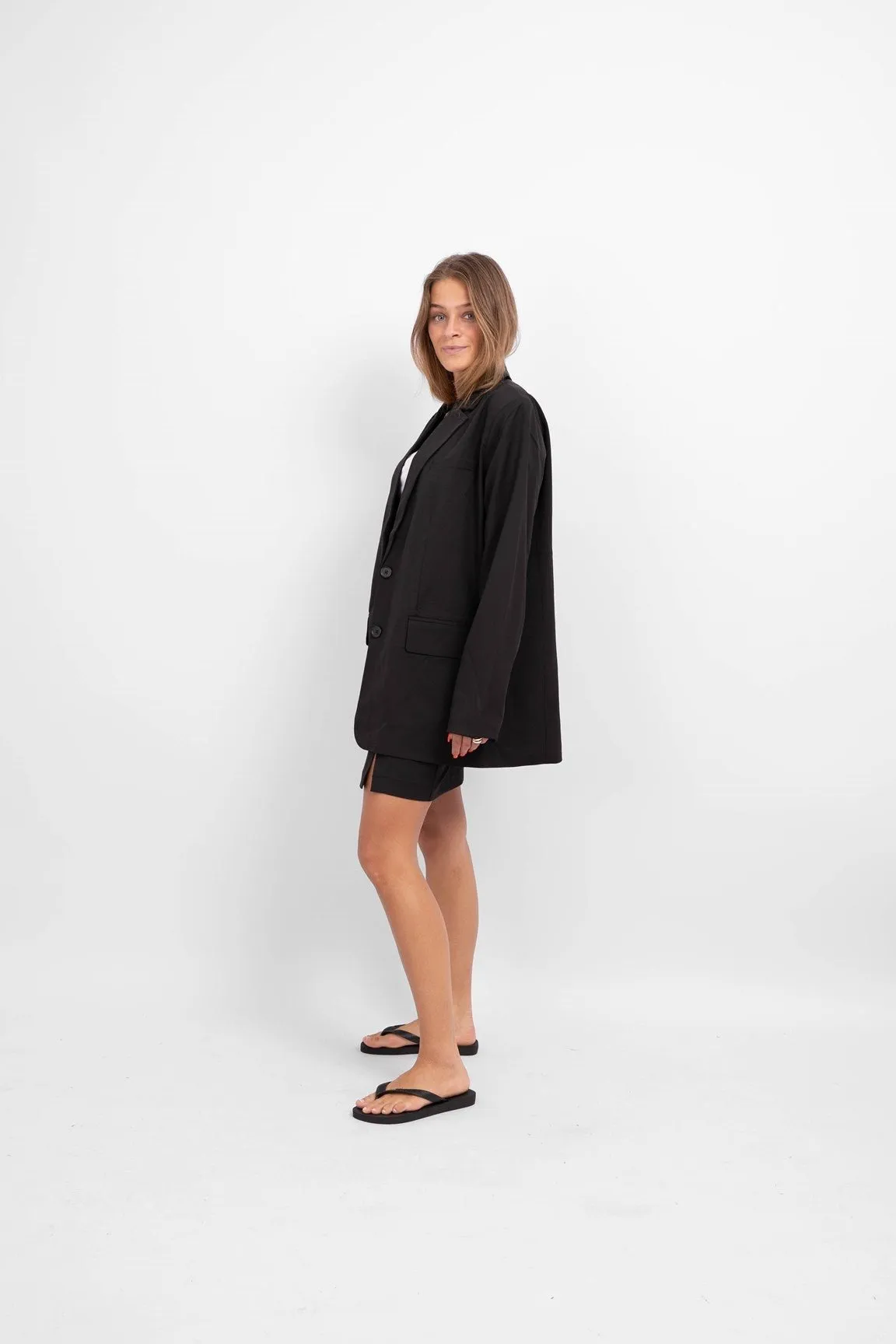 Size Oversized Blazer - Black