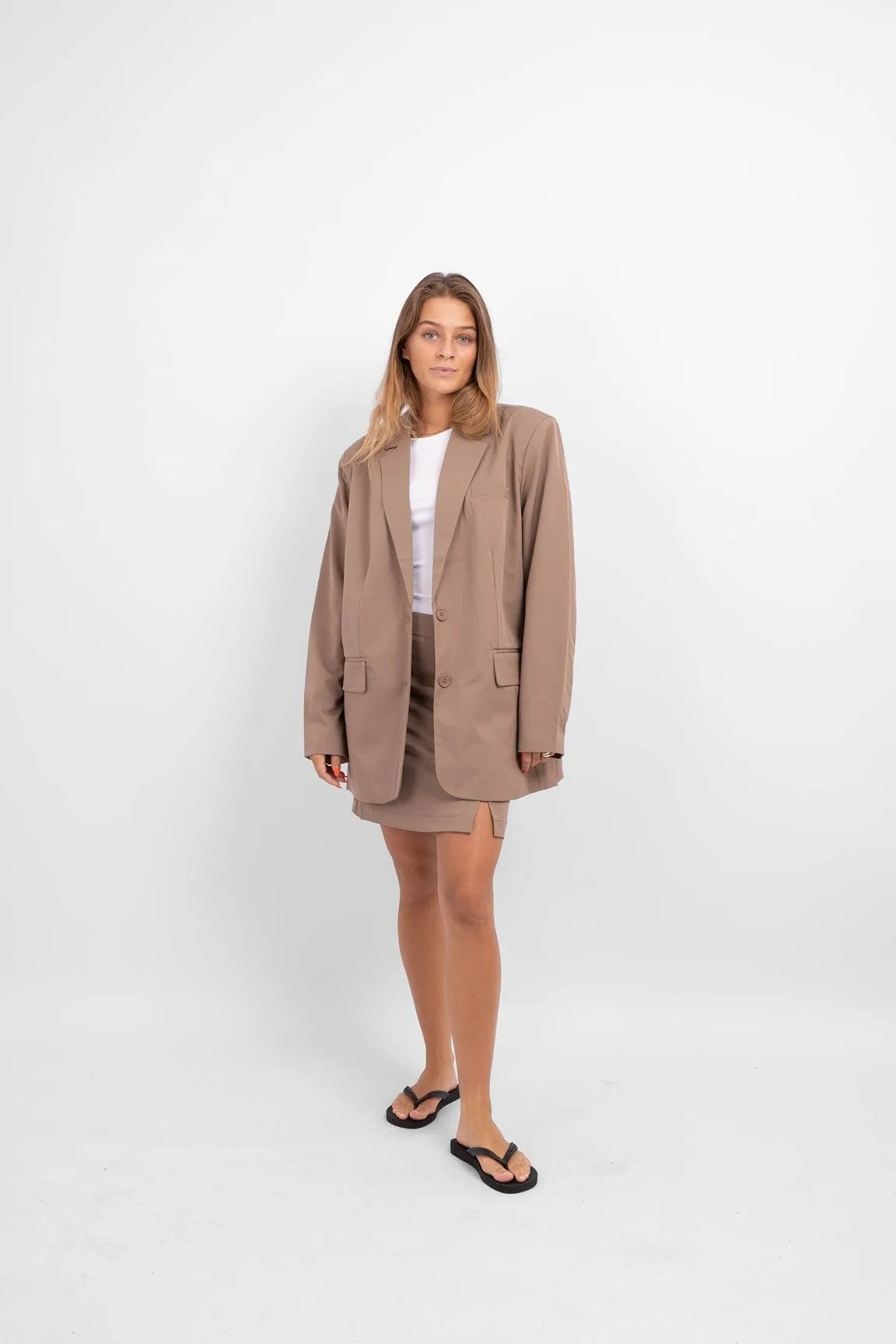 Size Oversized Blazer - Fossil