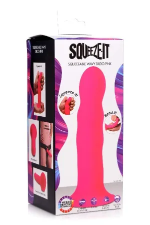 Squeeze-It Squeezable Wavy Dildo -Pink