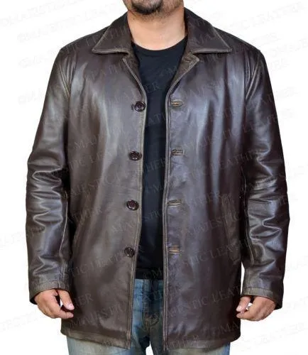 Supernatural Dean Winchester Brown Rub Buff distressed Cow Hide Leather Jacket