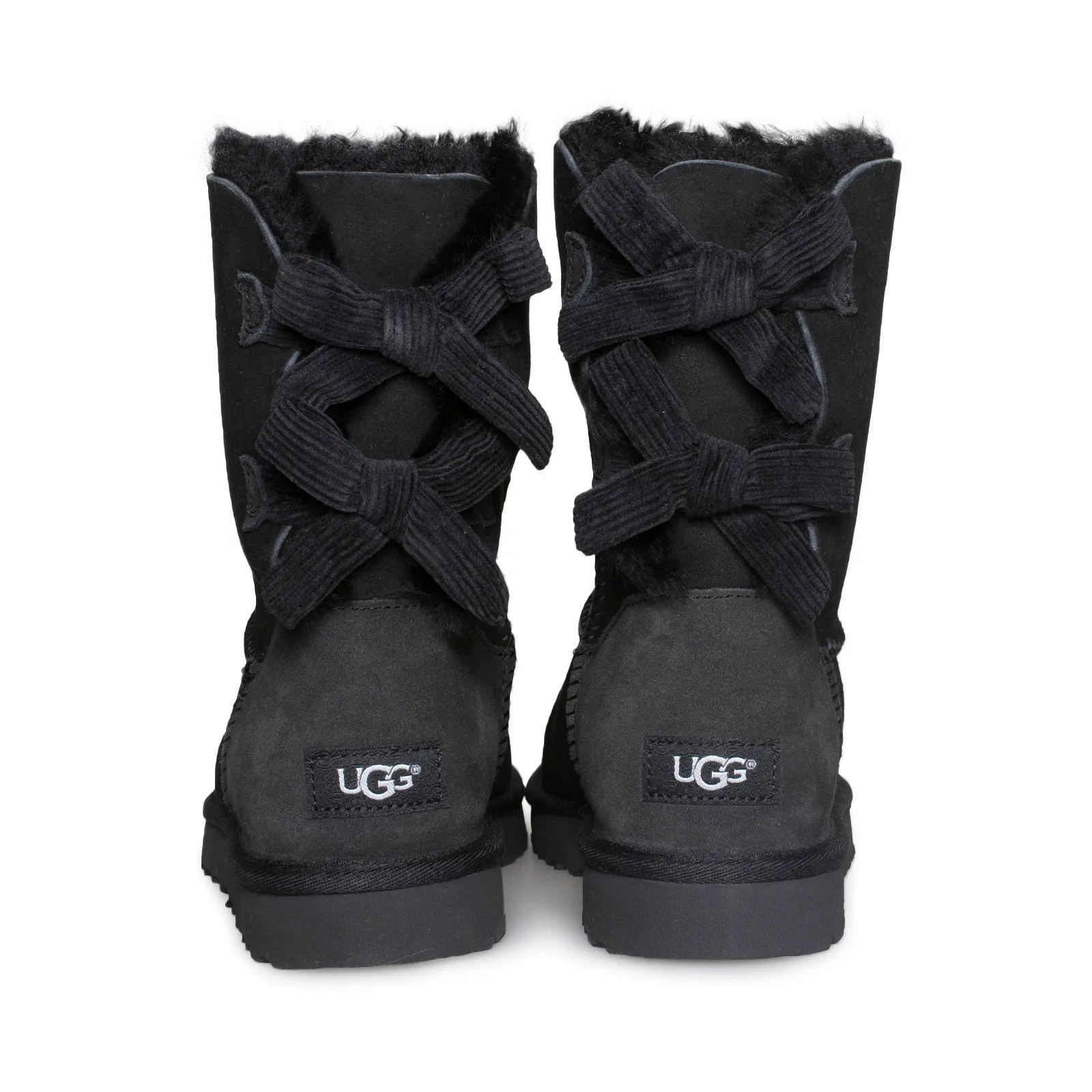 UGG Bailey Bow Corduroy Black Boots - Women's