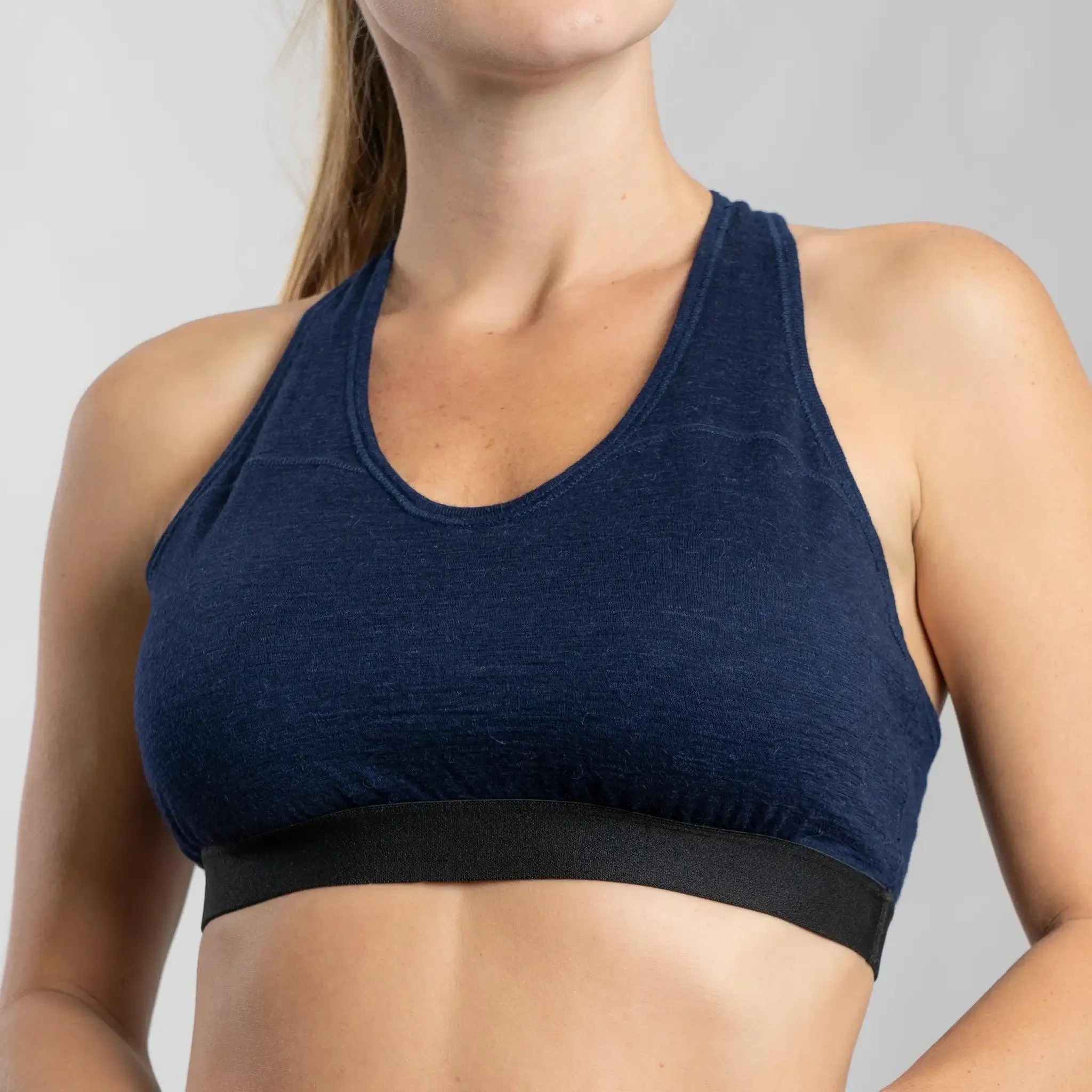 Women's Alpaca Wool Sports Bra: 160 Ultralight