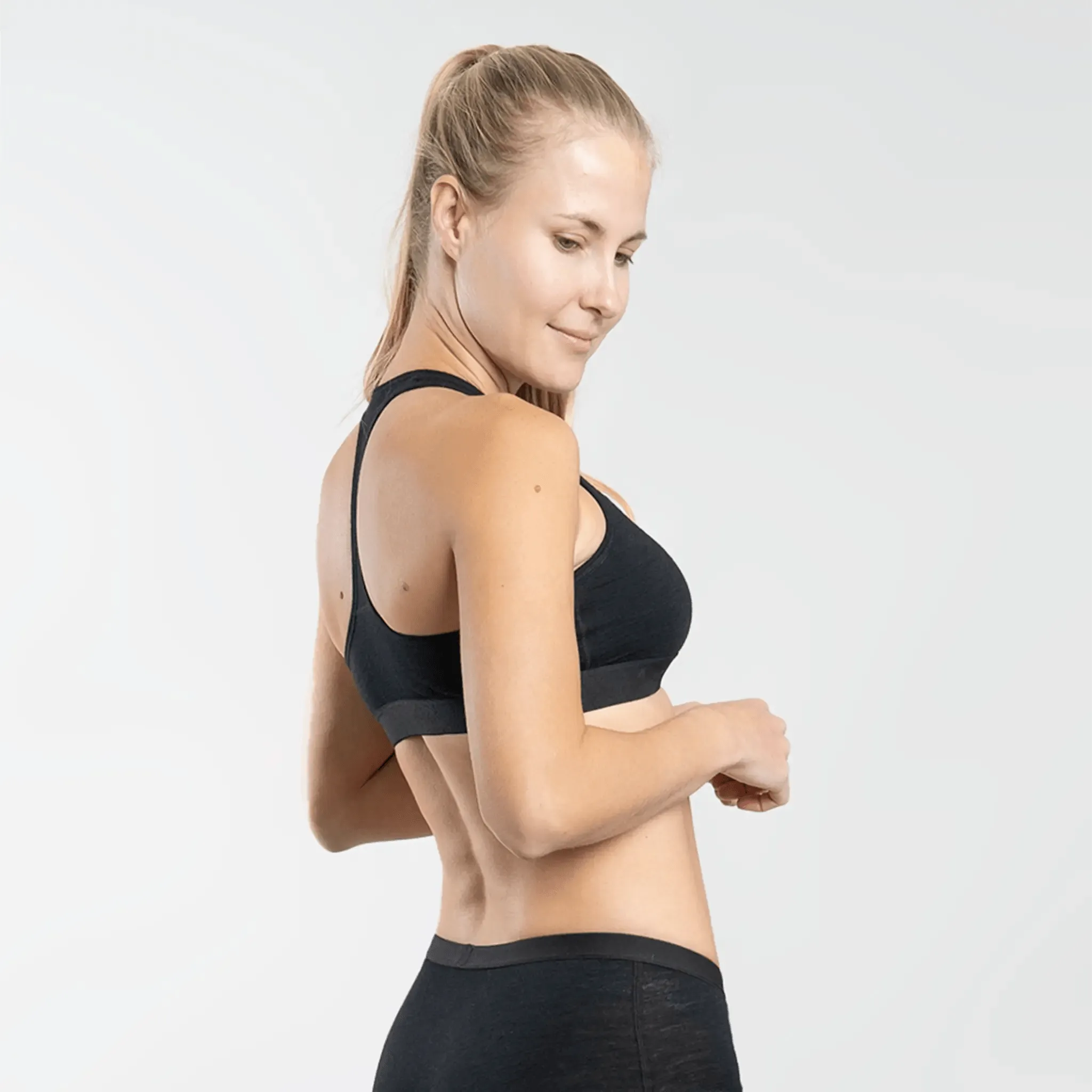 Women's Alpaca Wool Sports Bra: 160 Ultralight