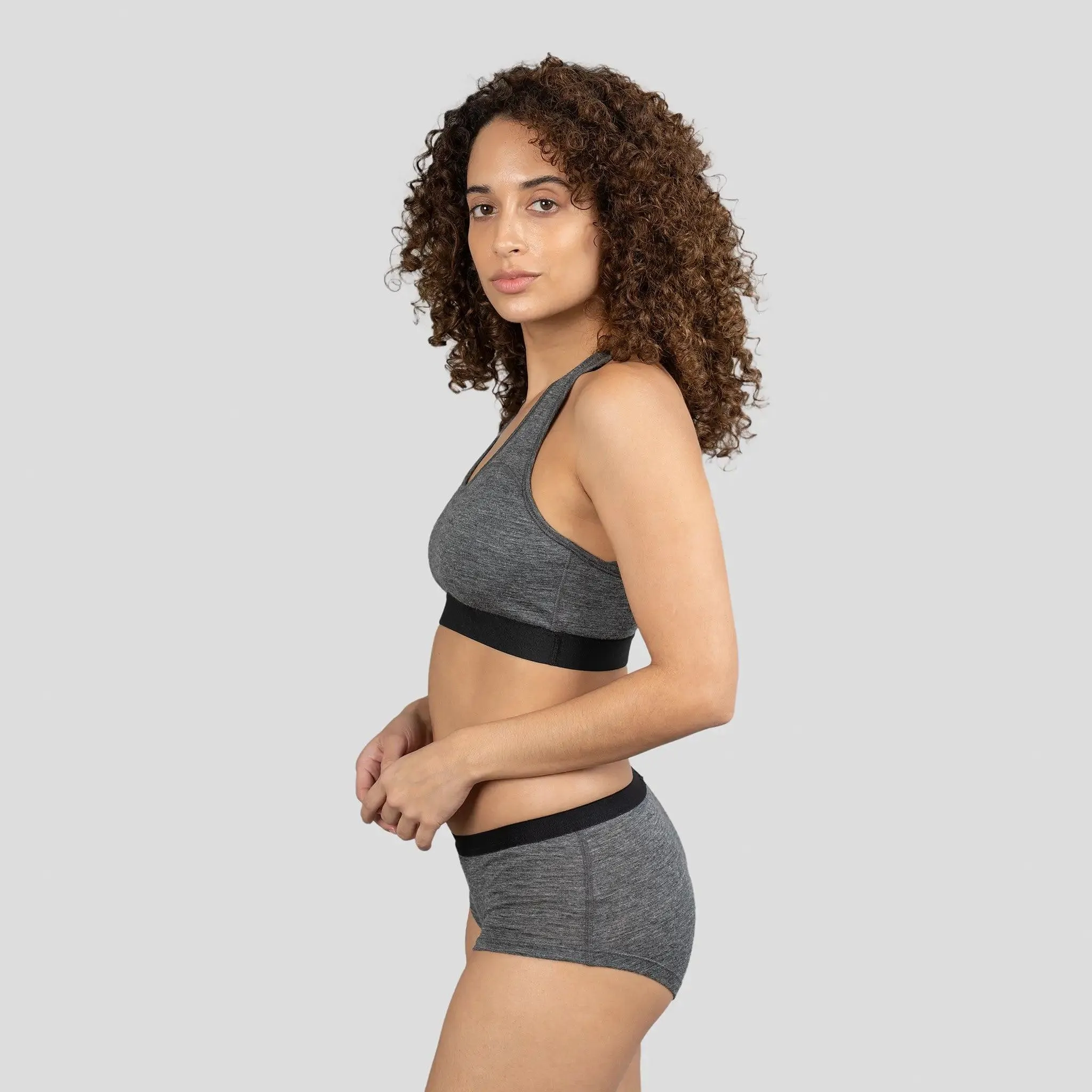 Women's Alpaca Wool Sports Bra: 160 Ultralight