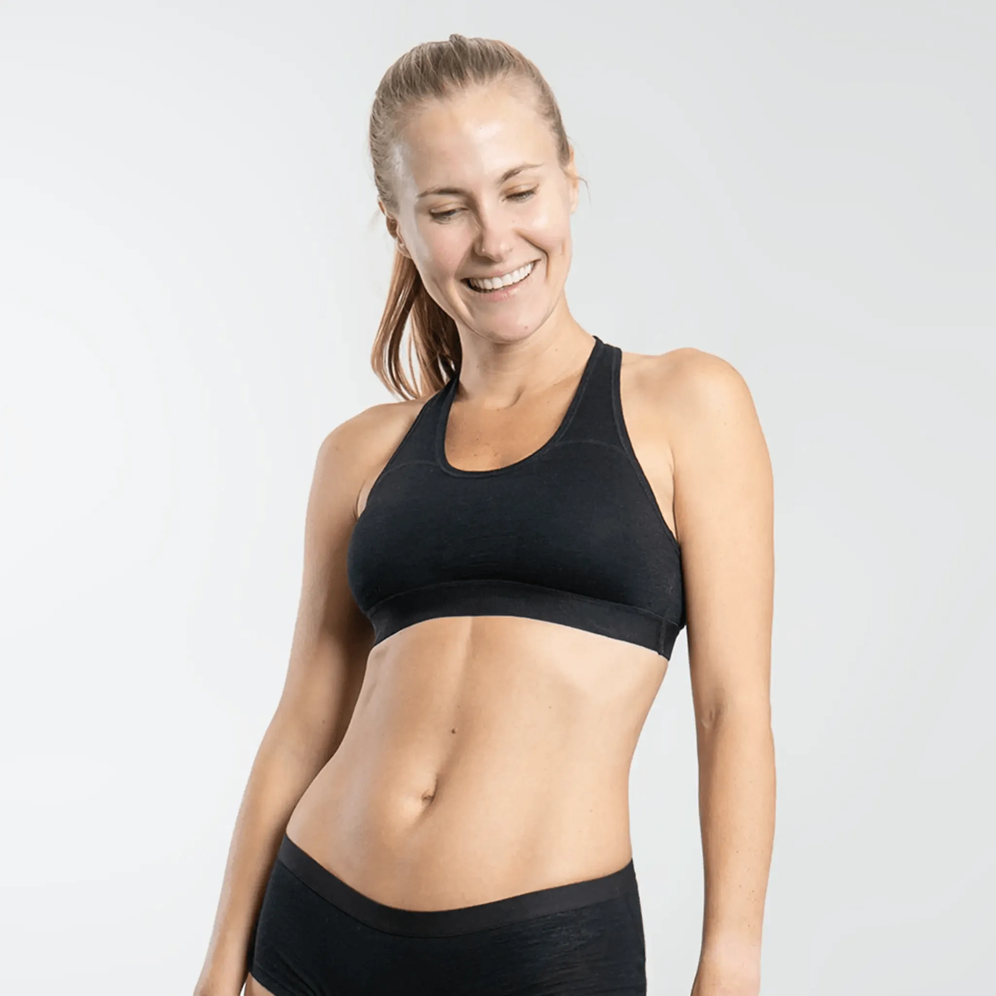 Women's Alpaca Wool Sports Bra: 160 Ultralight