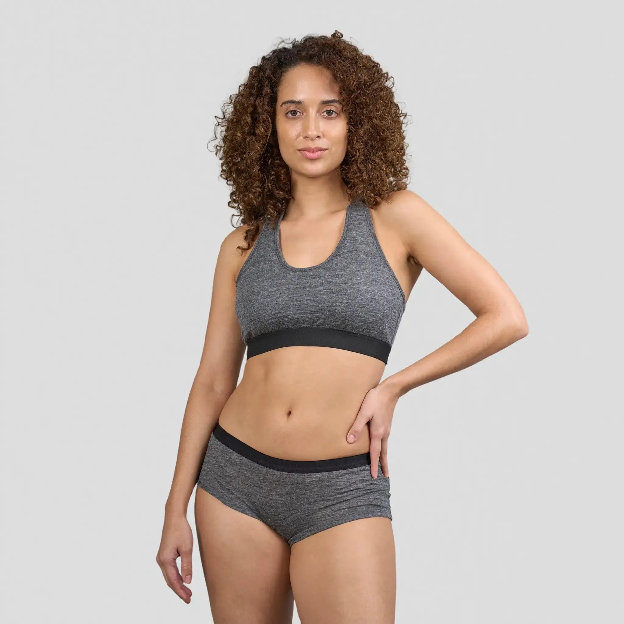 Women's Alpaca Wool Sports Bra: 160 Ultralight