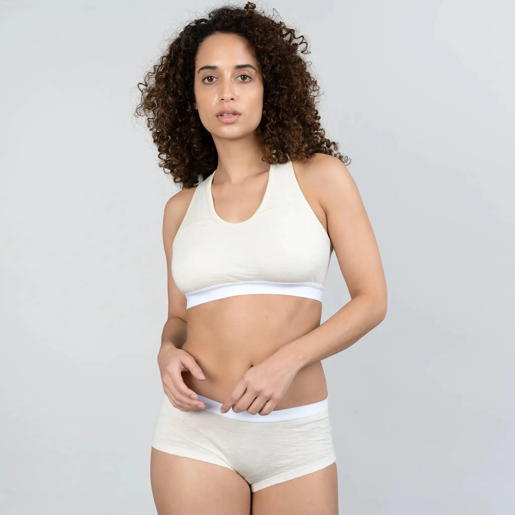 Women's Alpaca Wool Sports Bra: 160 Ultralight