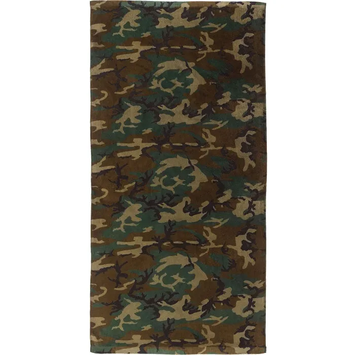 Woodland Camouflage - Military Beach Towel