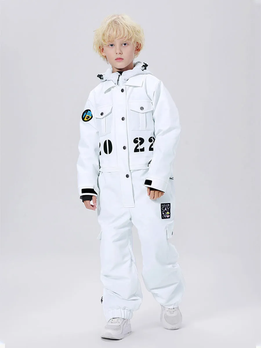 Yeefine Breathable Contrast Hooded Boy One Piece Snowsuits