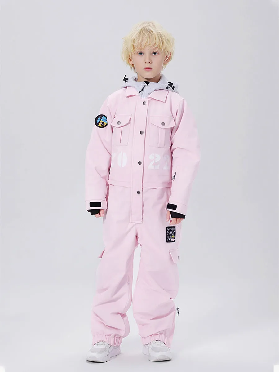 Yeefine Breathable Contrast Hooded Boy One Piece Snowsuits