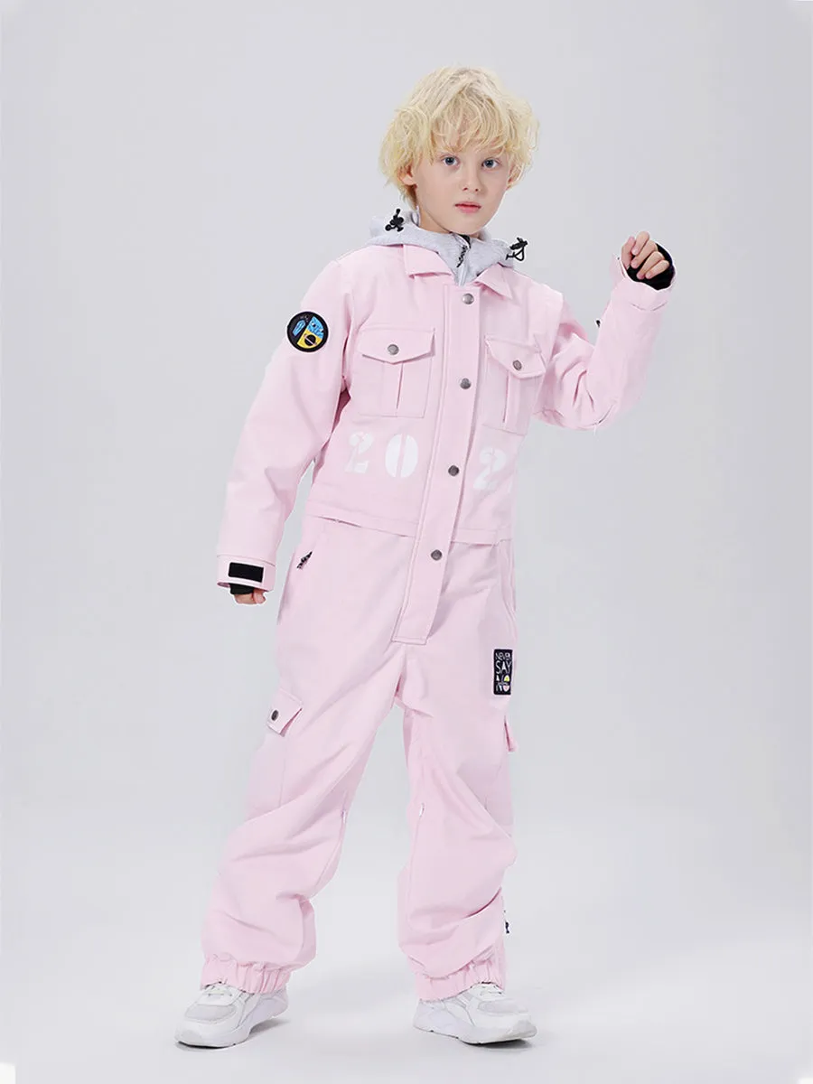 Yeefine Breathable Contrast Hooded Boy One Piece Snowsuits